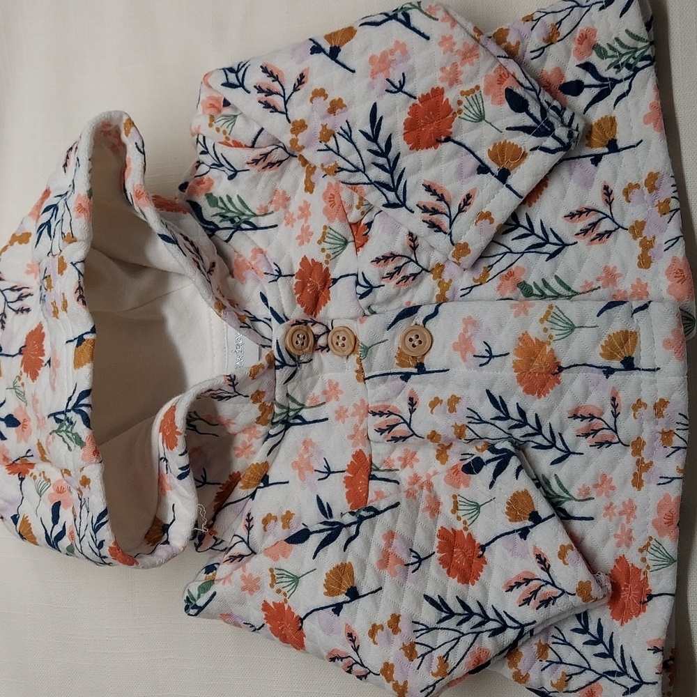 Catherine Malandrino  Floral Baby Hooded Jacket Size 0-3 Months   Fall Winter